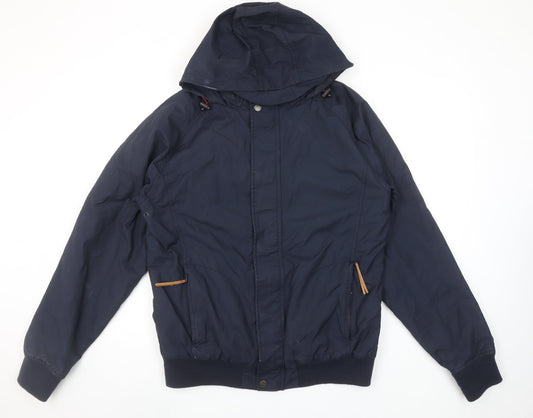 Fat Face Men's Blue Hooded Lightweight Windbreaker Jacket Medium