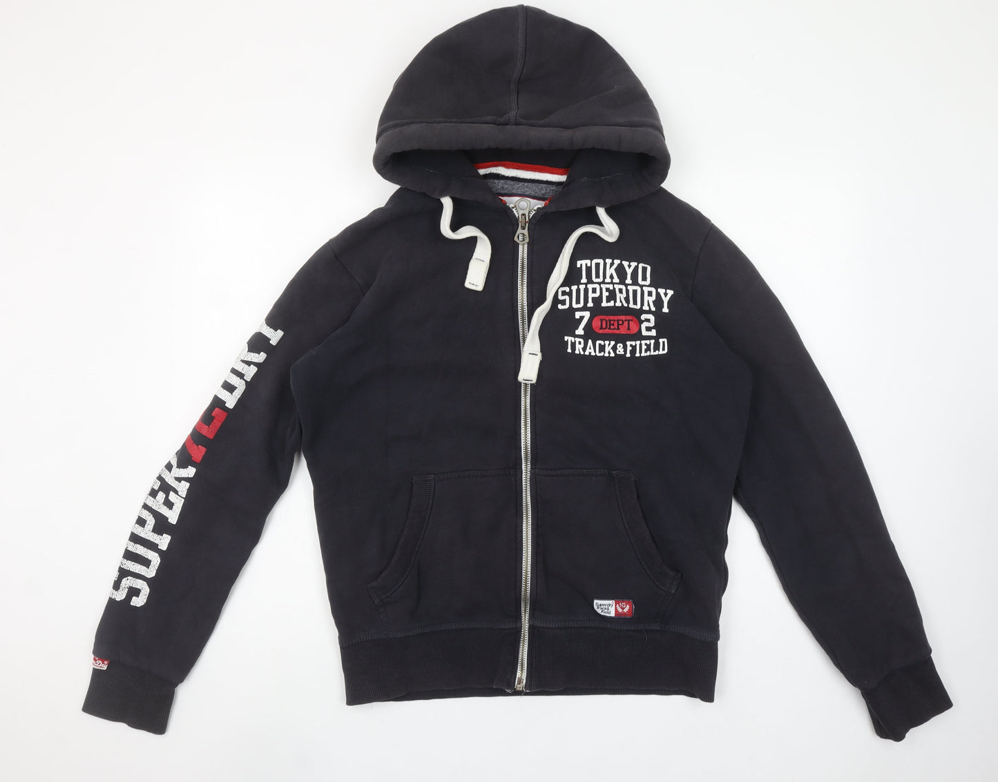 Superdry Men's Black Full Zip Track & Field Hoodie Size M