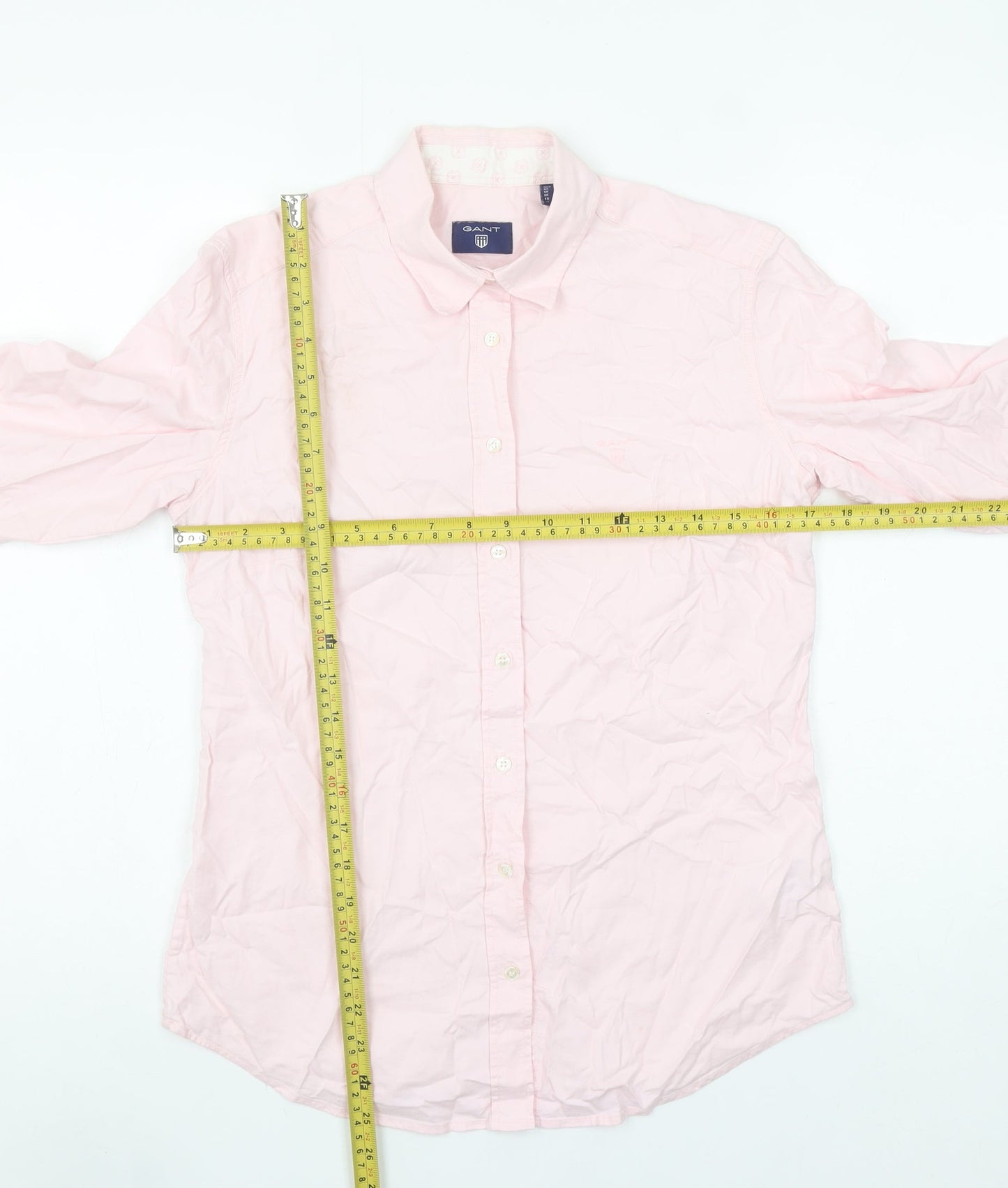 GANT Womens Pink Cotton Blend Long Sleeve Button-Up Shirt Size 12