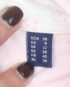 GANT Womens Pink Cotton Blend Long Sleeve Button-Up Shirt Size 12