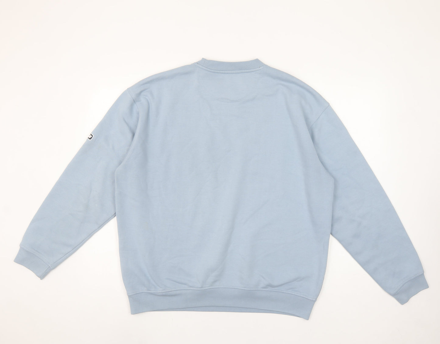 Reebok Men Blue Large Crew Neck Pullover Sweatshirt