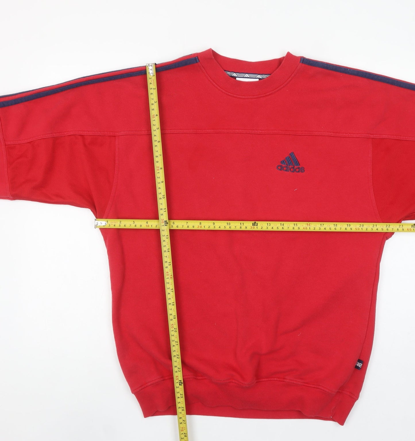 Adidas Mens Red Pullover Sweatshirt Small Crew Neck Sports Fleece