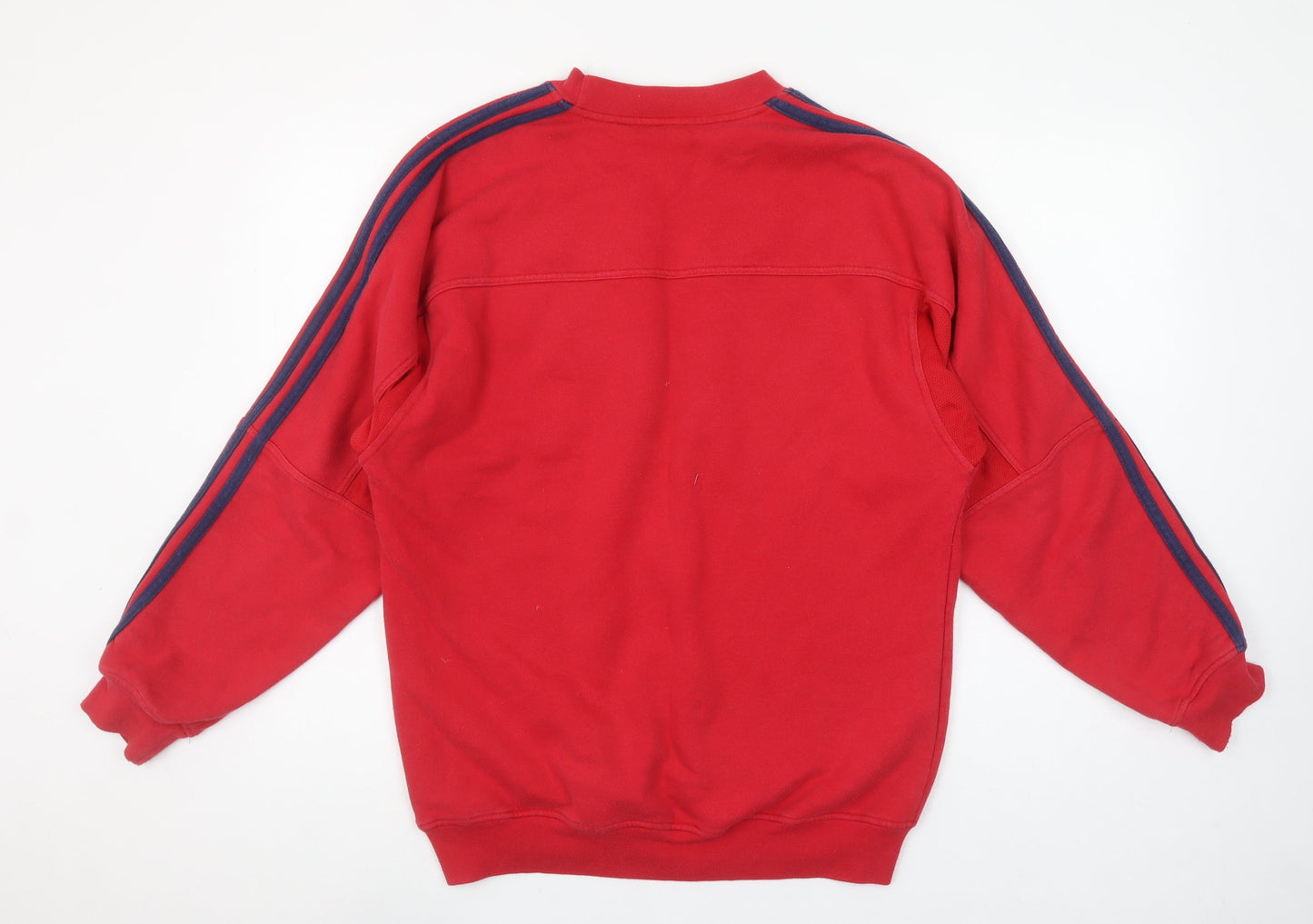Adidas Mens Red Pullover Sweatshirt Small Crew Neck Sports Fleece