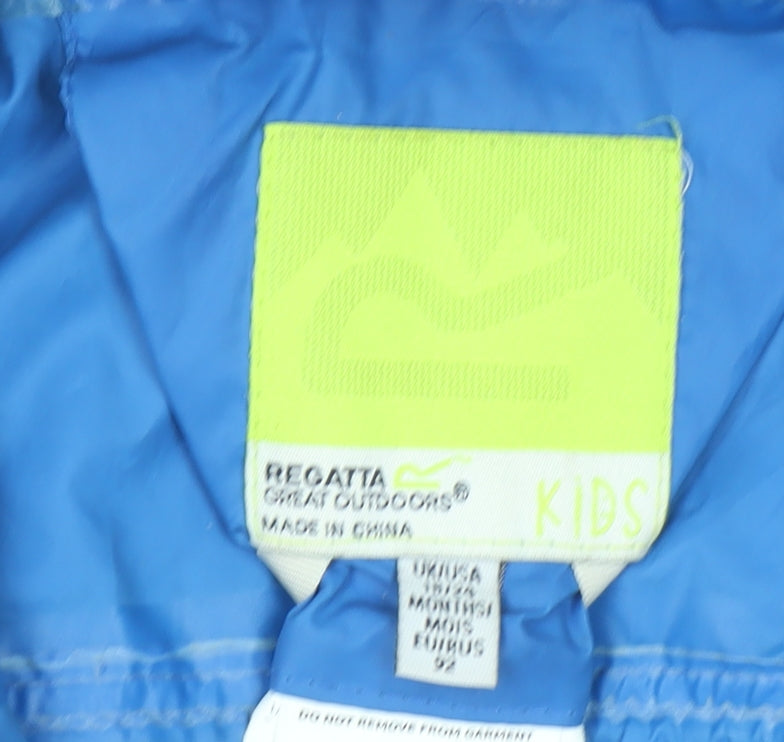 Regatta Boys Blue Waterproof Hooded Snowsuit 12-18 Months Full Zip Outdoor