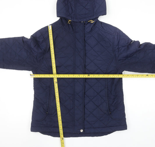 Tog Twenty Four Womens Navy Quilted Hooded Jacket Size 12-14