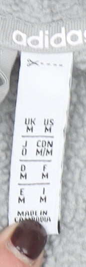 Adidas Men’s Grey Hooded Full Zip Fleece Jacket Size M