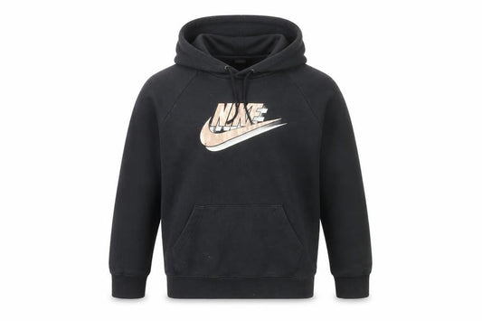 Nike Boys Black Pullover Hoodie XS Graphic Logo Cotton Blend