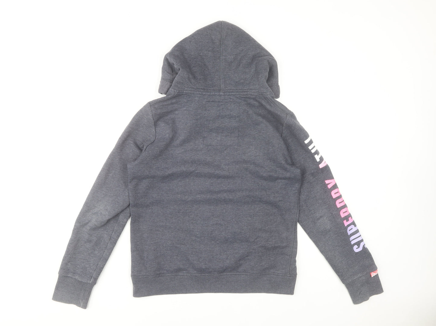 Superdry Women's Grey Hoodie Size 12 Track & Field Pullover