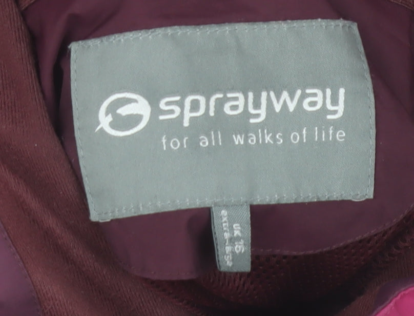 Sprayway Womens Pink Waterproof Gore-Tex Mid-Length Jacket UK 16
