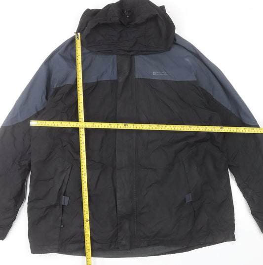 Mountain Warehouse Men's Black XL 3-in-1 Waterproof Hooded Jacket