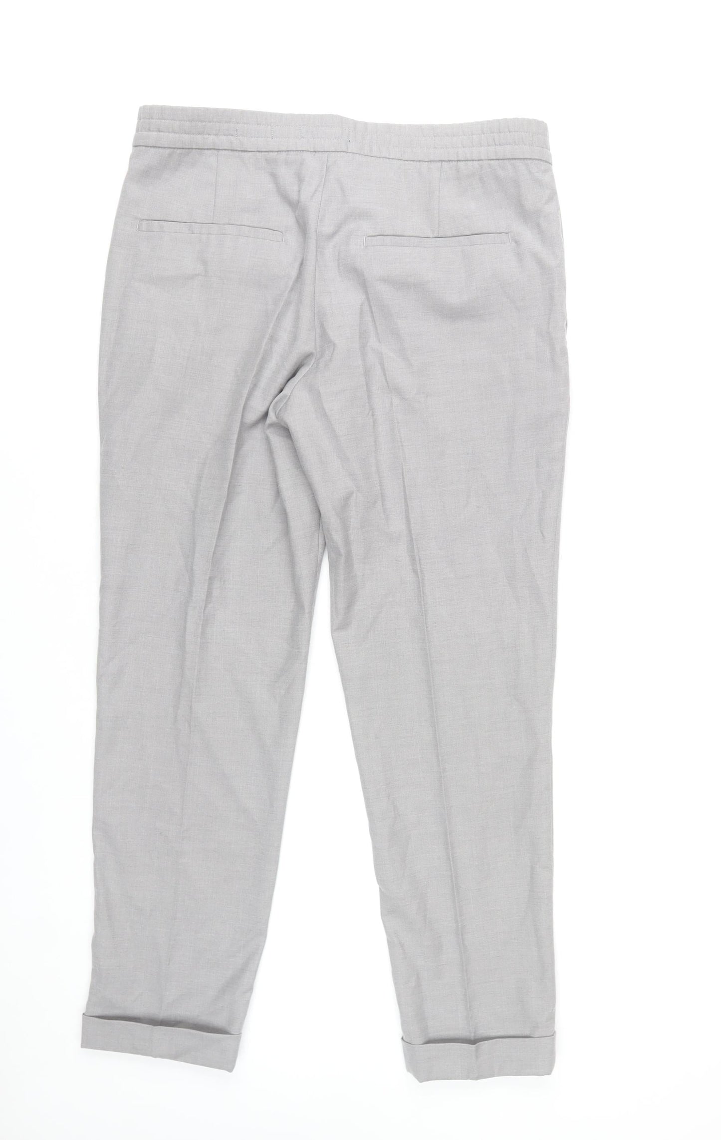 H&M Men's Grey Chino Trousers L 34 Regular Fit Lightweight