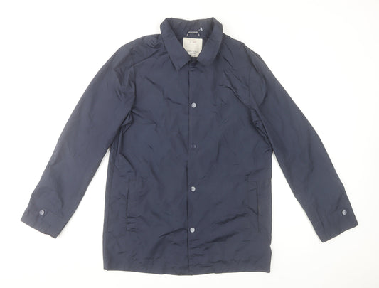 Zara Boys Blue Polyurethane Mid-Length Jacket 13-14 Years