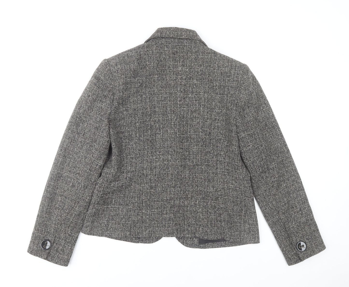 CMD Women's Grey Checked Blazer Size 12 Smart Work Jacket