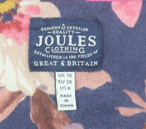 Joules Womens Blue Floral Long Sleeve Cotton Top UK 10