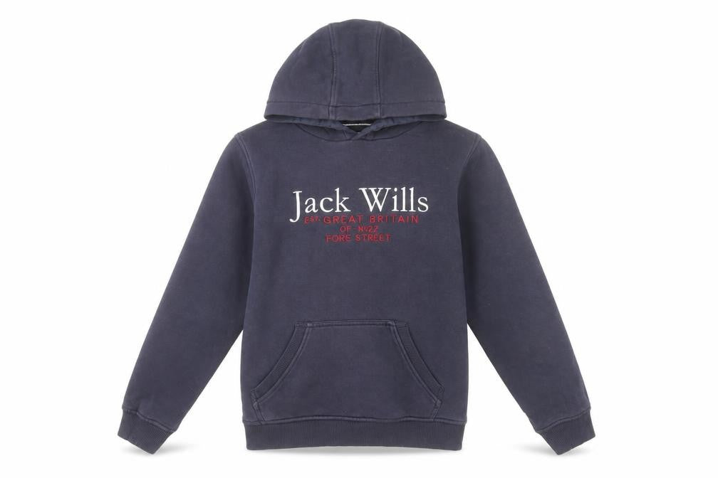 Jack Wills Boys Navy Blue Pullover Hoodie 10-11 Years Cotton Blend