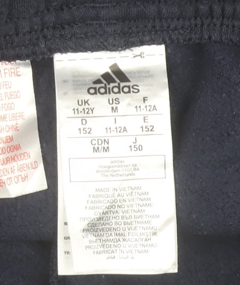 Adidas Boys Blue Jogger Trousers 11-12 Years Elastic Waist Comfortable