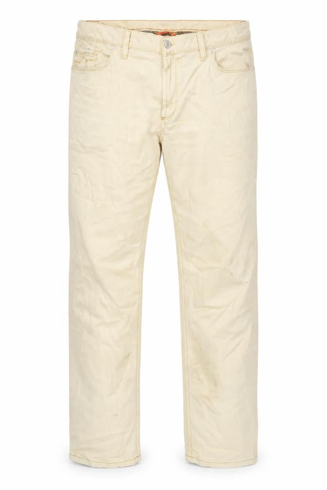 Alberto Men's Beige Regular Slim Fit Straight Jeans W38 L30
