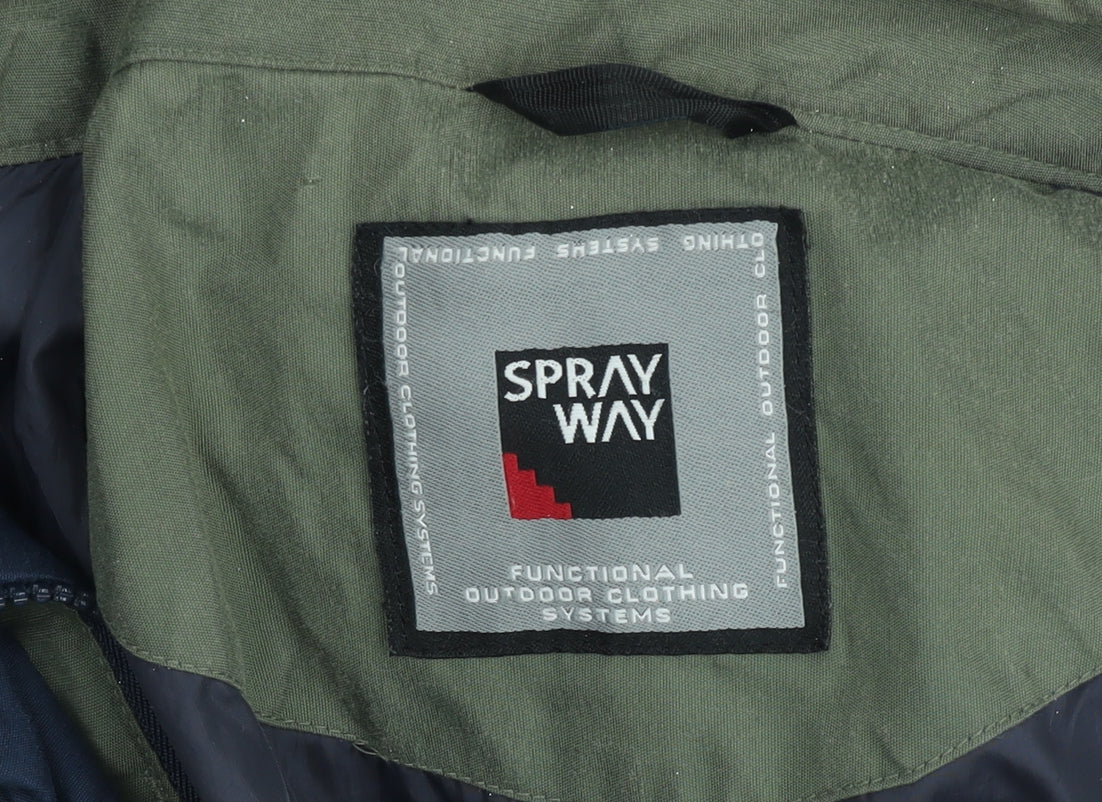Sprayway Men’s Green Waterproof Hooded Parka Jacket Size M