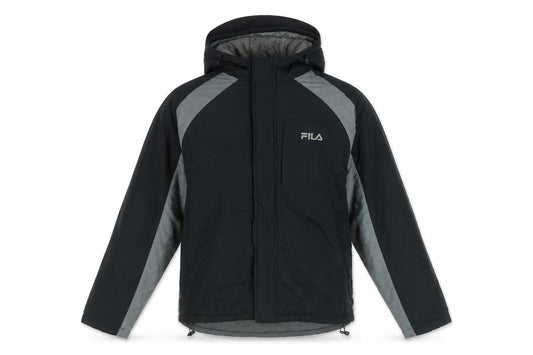 Fila Men's Black Hooded Parka Jacket S Water Resistant Sportswear