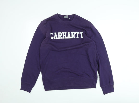 Carhartt Women's Purple Crew Neck Pullover Sweatshirt M Cotton Logo