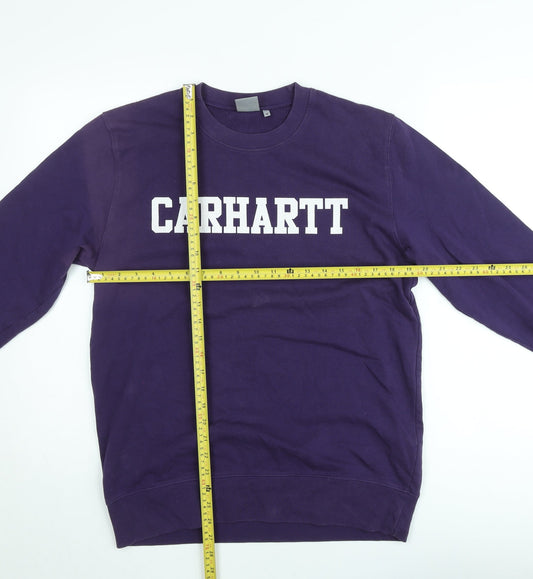 Carhartt Women's Purple Crew Neck Pullover Sweatshirt M Cotton Logo