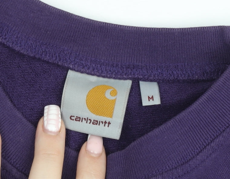 Carhartt Women's Purple Crew Neck Pullover Sweatshirt M Cotton Logo