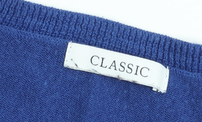 Marks and Spencer Womens Blue Cotton Short Sleeve Pullover Jumper 2XL