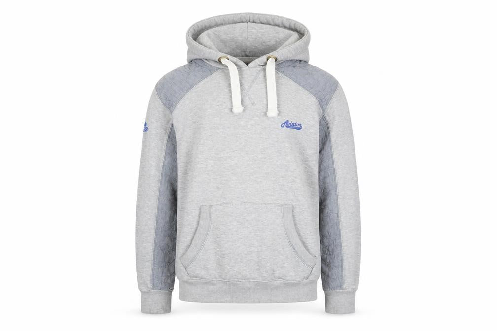 Aviator Men Grey Hoodie Medium Pullover Cotton Blend Casual