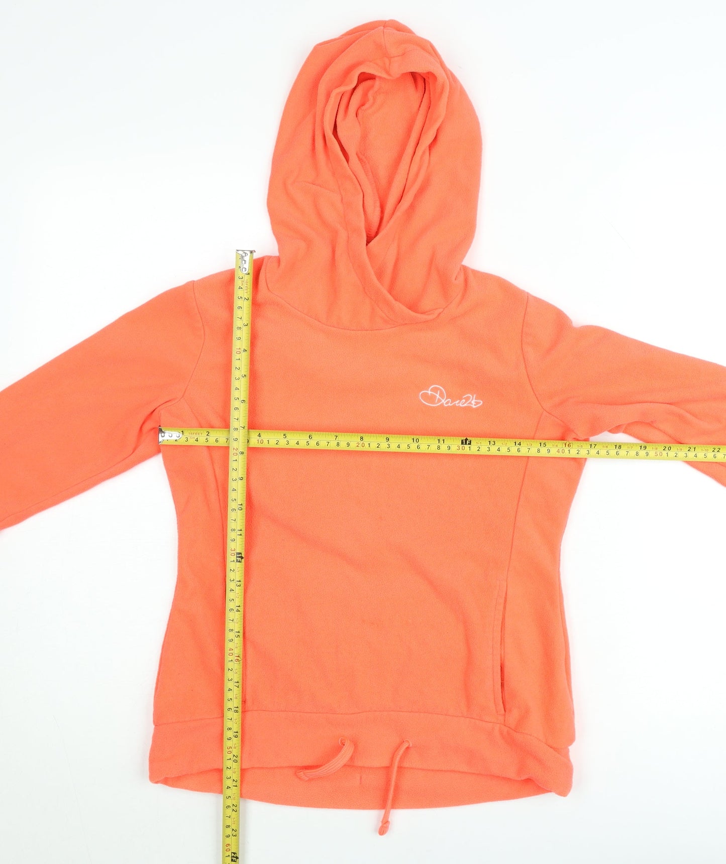Dare 2B Women's Orange Hooded Pullover Fleece Hoodie Size UK 8