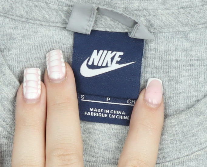 Nike Men's Grey Small Pullover Sweatshirt Crew Neck Logo Sportswear