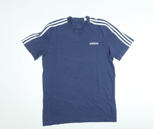 Adidas Men's Navy Blue Crew Neck Short Sleeve T-Shirt Size L