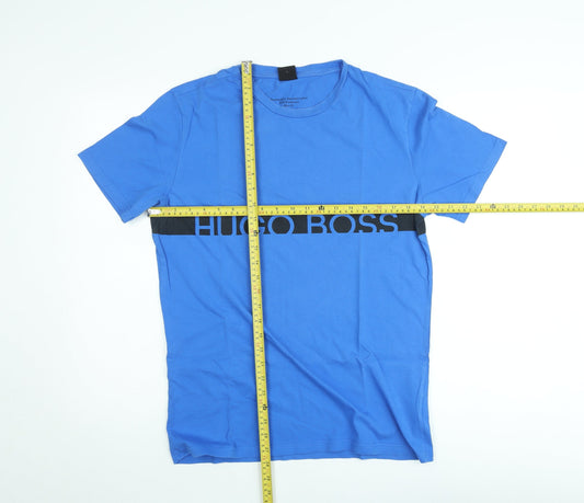 Hugo Boss Men's Blue Slim Fit Logo Crew Neck T-Shirt Size L