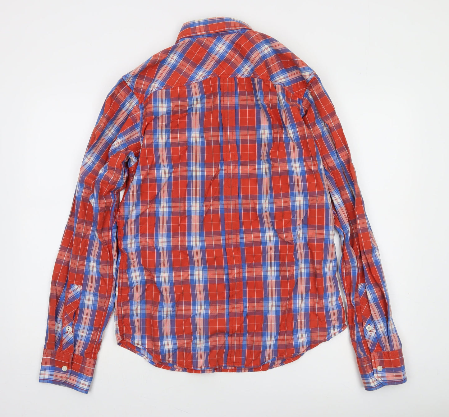Tommy Hilfiger Men’s Red Plaid Button-Down Long Sleeve Cotton Shirt M