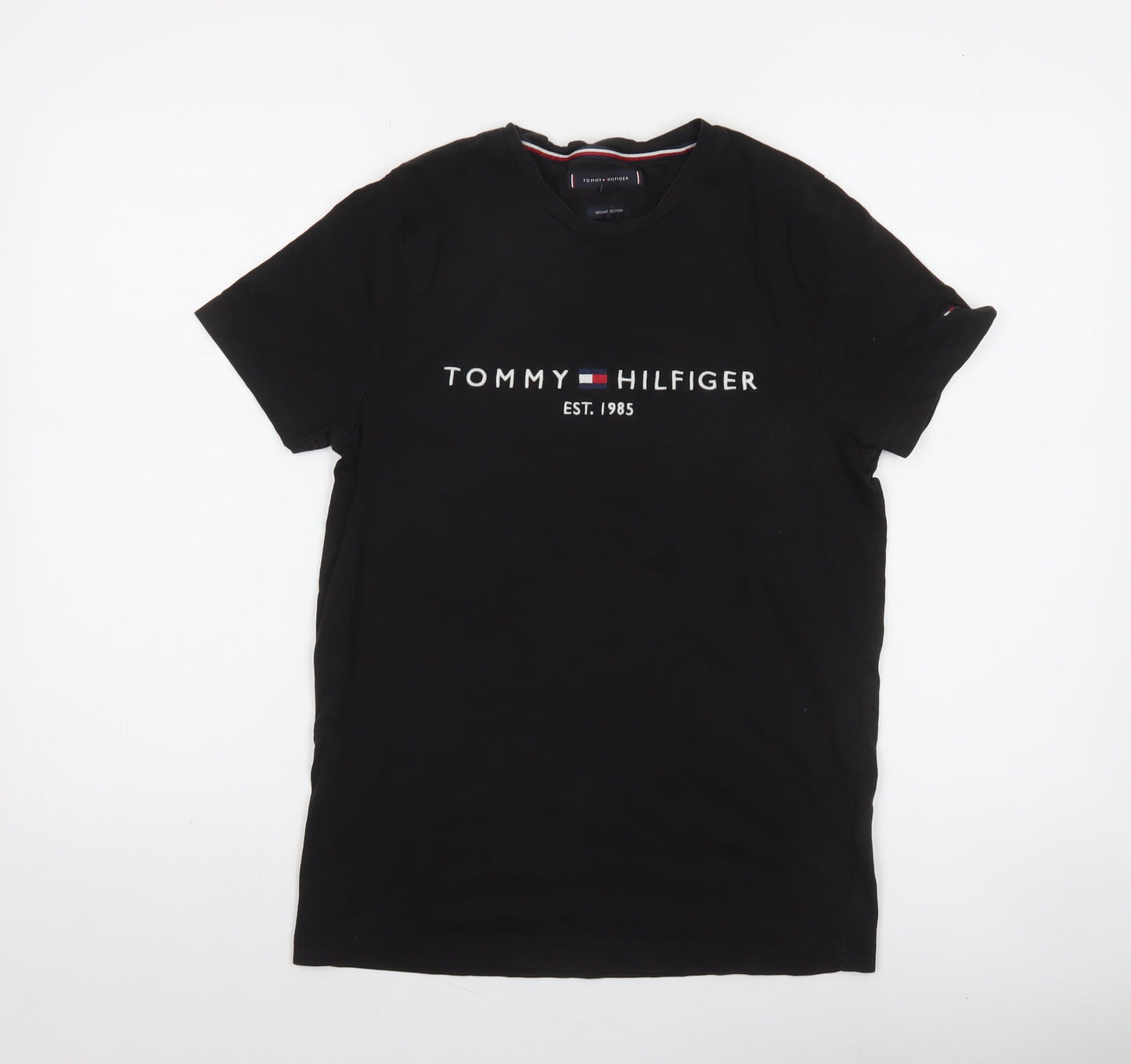 Tommy Hilfiger Women's Black Cotton Logo T-Shirt Size S