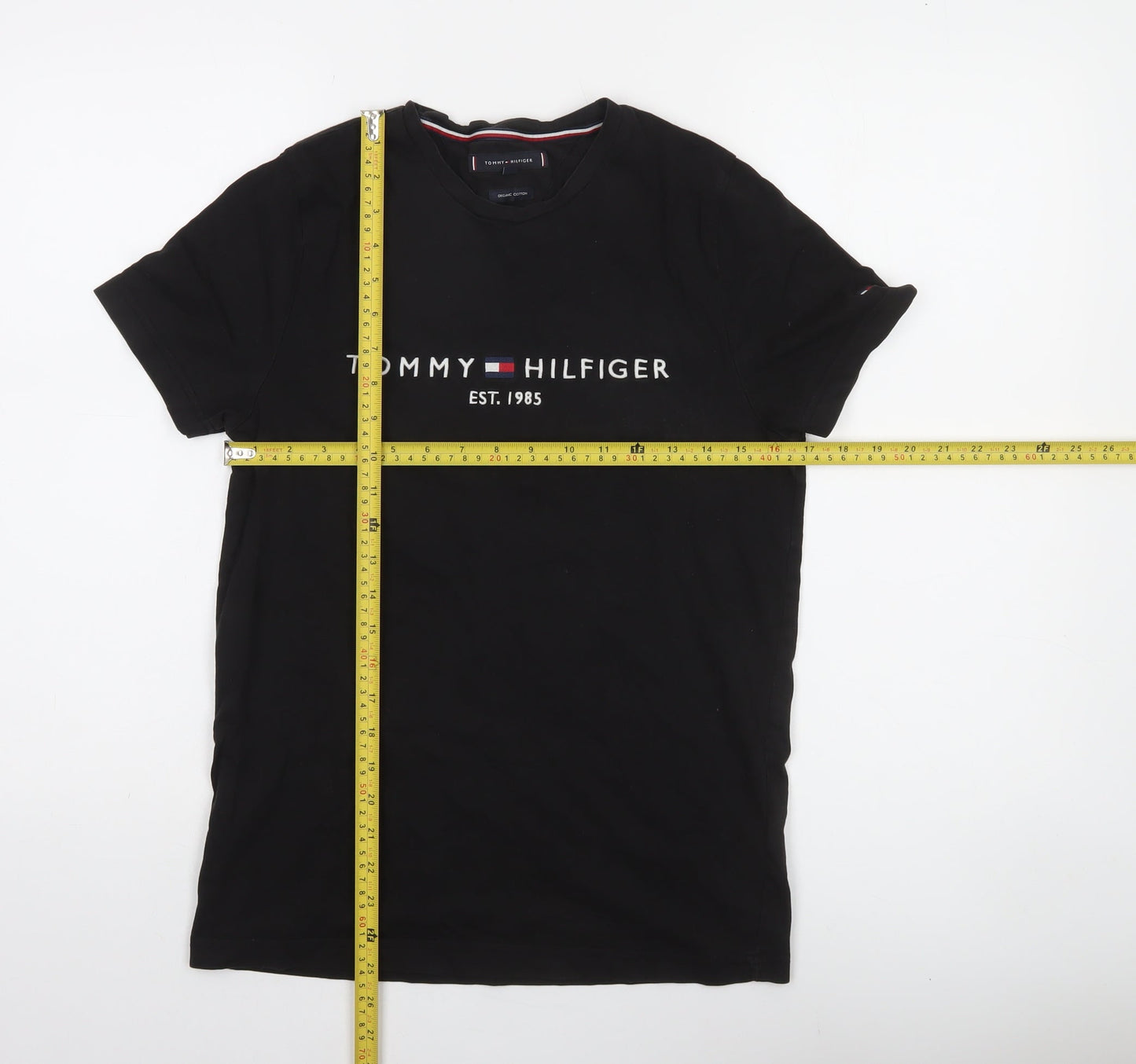 Tommy Hilfiger Women's Black Cotton Logo T-Shirt Size S