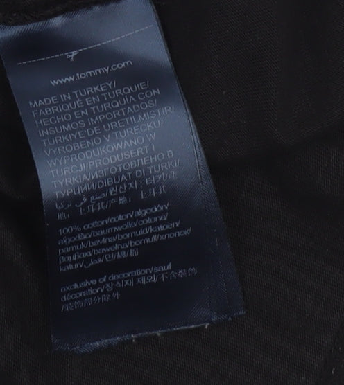 Tommy Hilfiger Women's Black Cotton Logo T-Shirt Size S