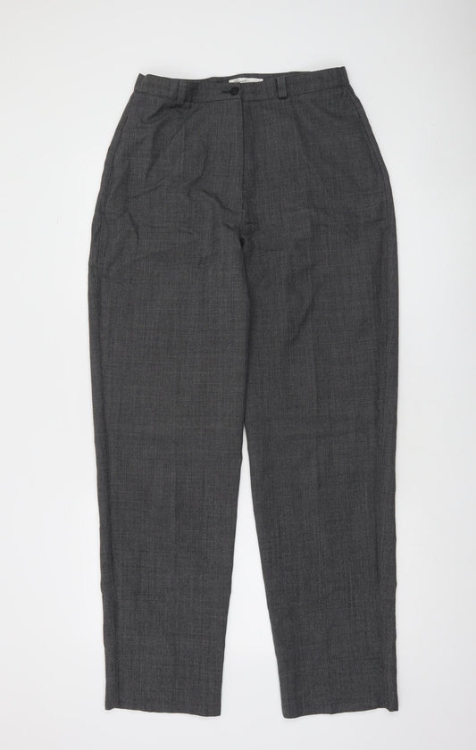 Private Collection Women's Grey Wool Blend Straight Leg Trousers Size 14