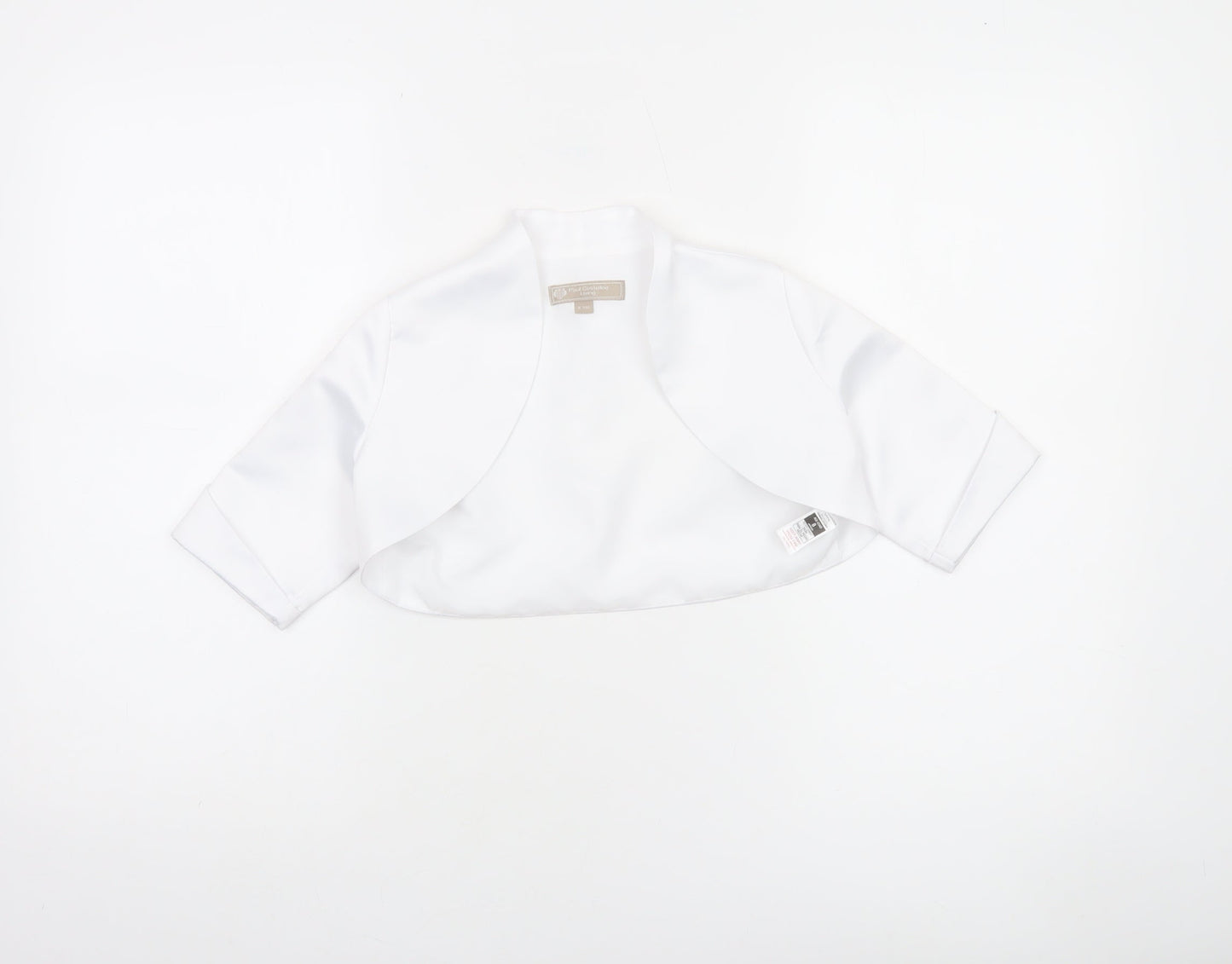 Paul Costelloe Girls White Satin Bolero Shrug Blouse 8 Years Formal Wear