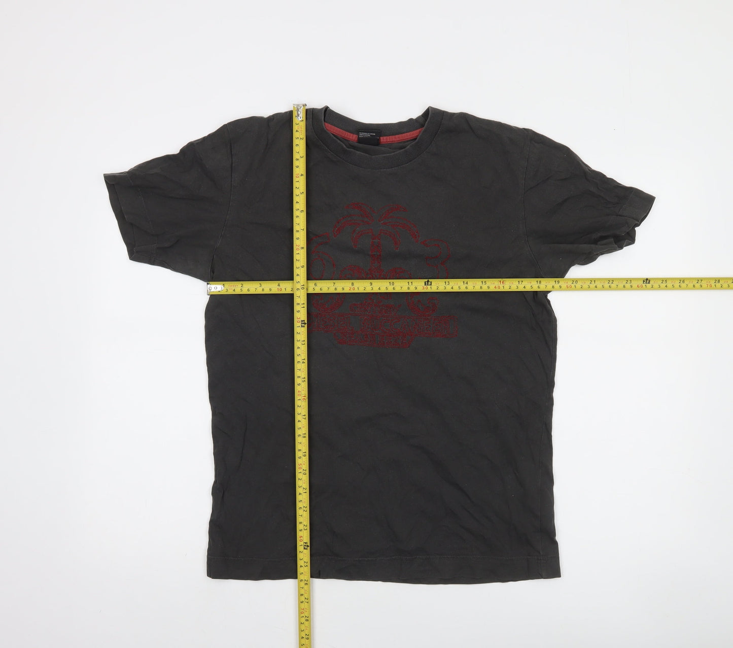 Diesel Men's Black L Short Sleeve Crew Neck Graphic Cotton T-Shirt