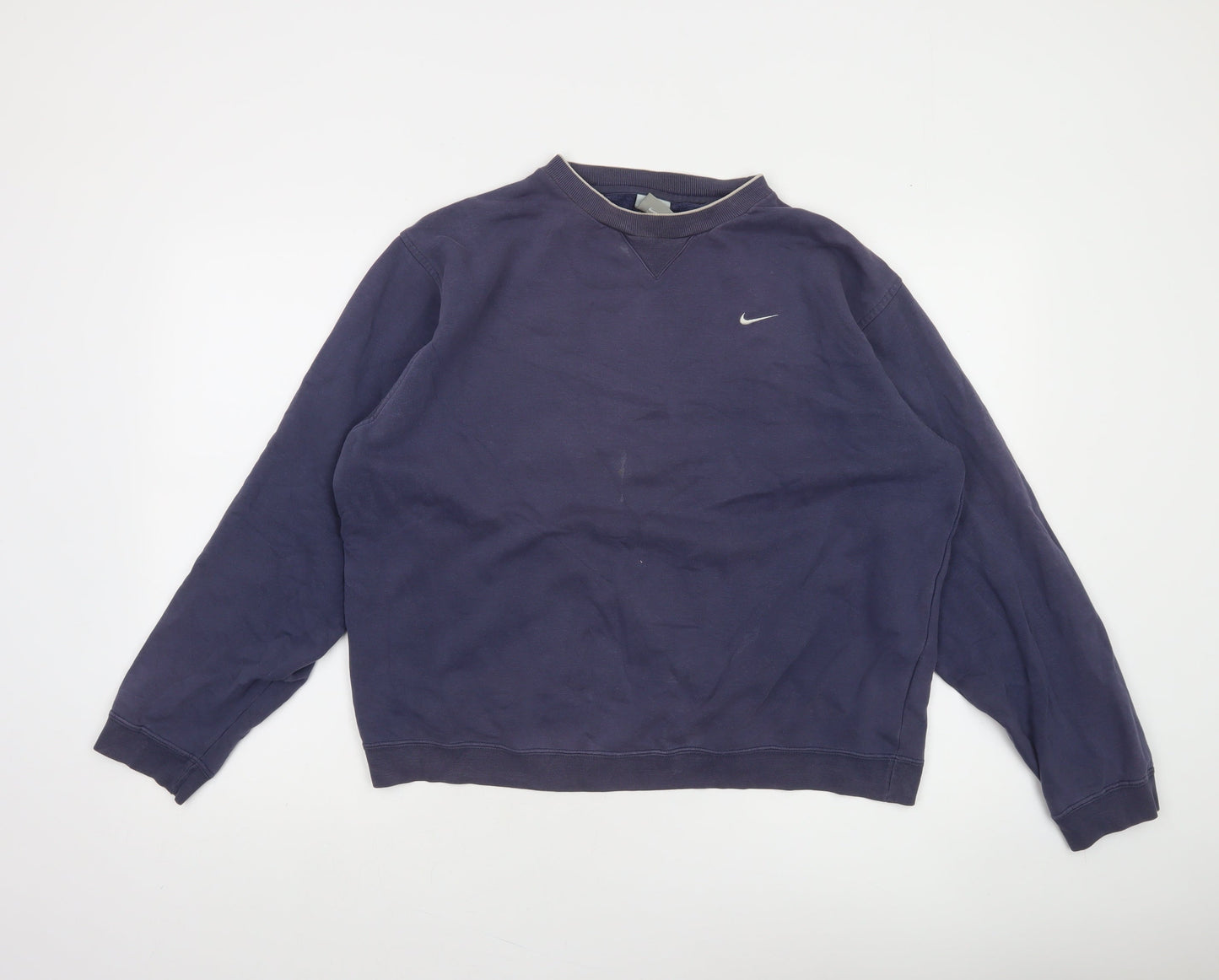 Nike Women’s Navy Blue Pullover Sweatshirt XL Relaxed Fit Logo Crew Neck