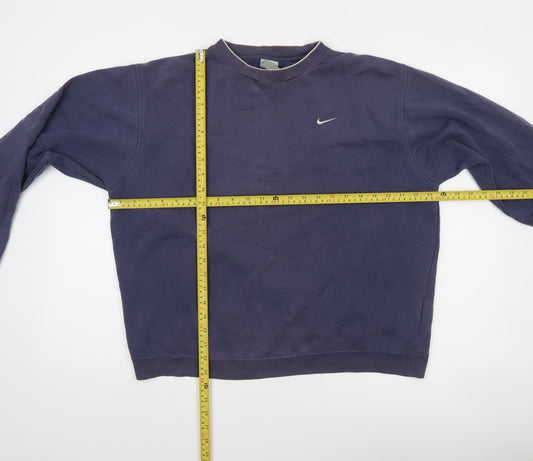 Nike Women’s Navy Blue Pullover Sweatshirt XL Relaxed Fit Logo Crew Neck