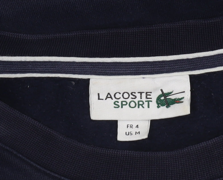 Lacoste Sport Men's Blue Crew Neck Sweatshirt Size M Logo Pullover
