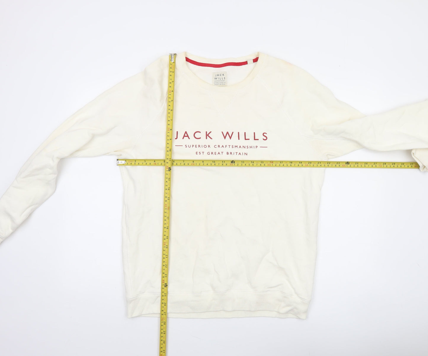 Jack Wills Men's Ivory XL Crew Neck Sweatshirt Pullover
