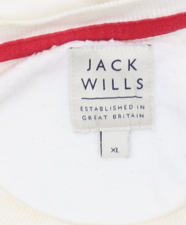 Jack Wills Men's Ivory XL Crew Neck Sweatshirt Pullover