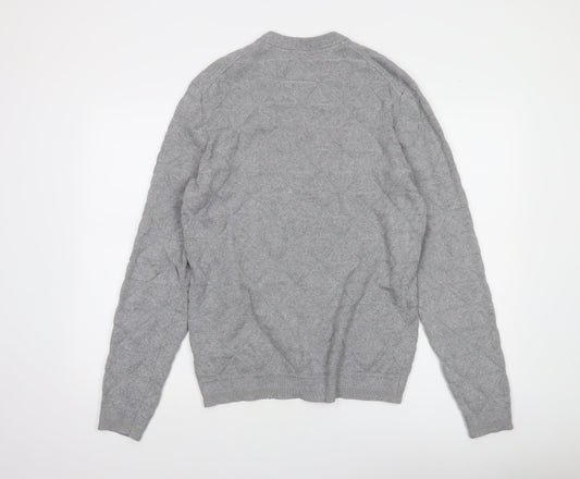 Ted Baker Men's Grey M Cable-Knit Crew Neck Pullover Jumper