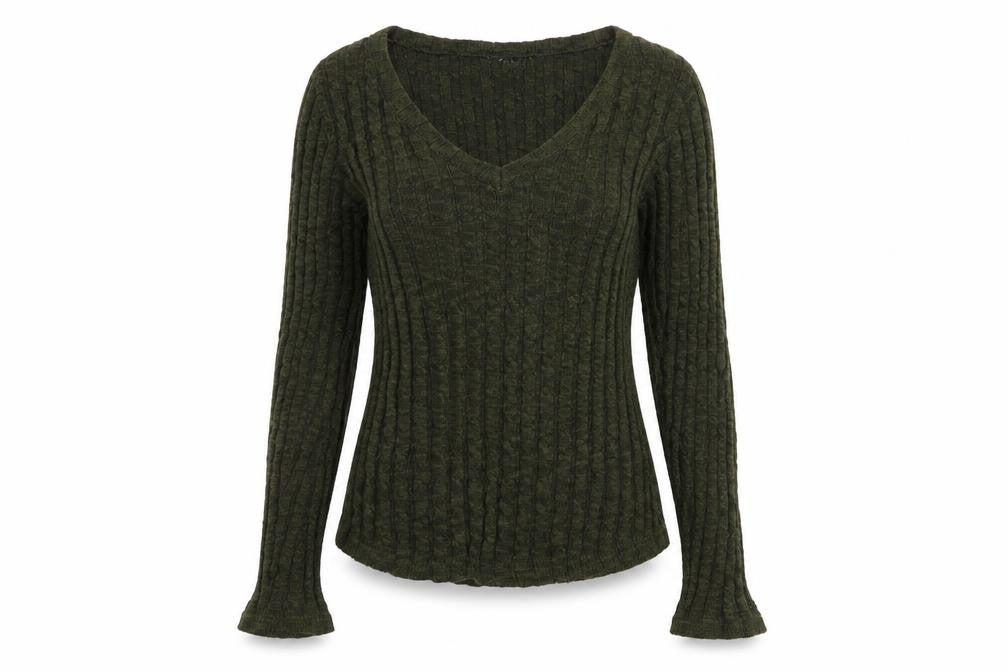 Womens UK 12 Slim Firetrap Green Pullover Cable-Knit