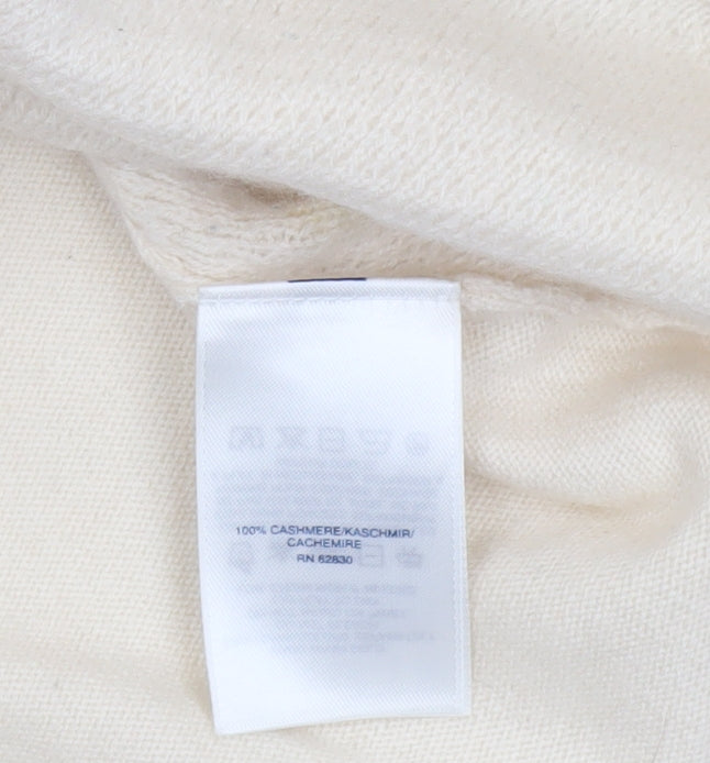 Lands' End Women's Beige 100% Cashmere Mock Neck Jumper Size S