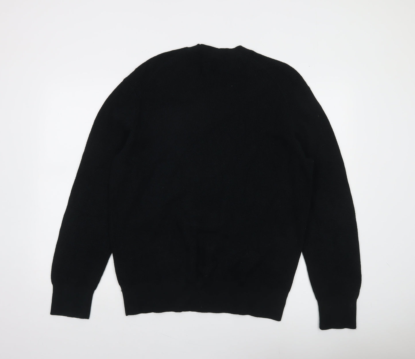 AllSaints Men's Black Wool Crew Neck Jumper XL