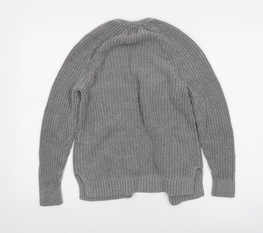 Abercrombie & Fitch Womens Grey XXS Open Knit Cotton Cardigan