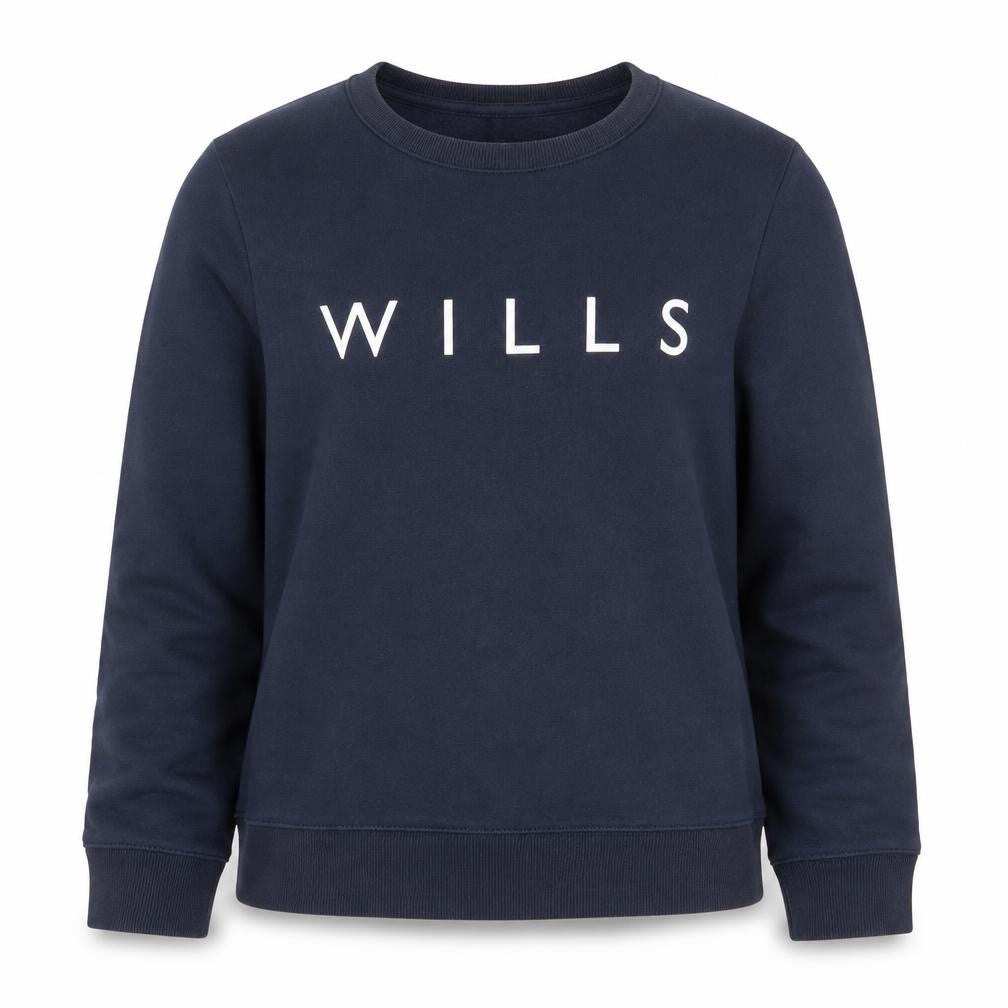Womens UK 12 Regular Jack Wills Blue Pullover Sweatshirt